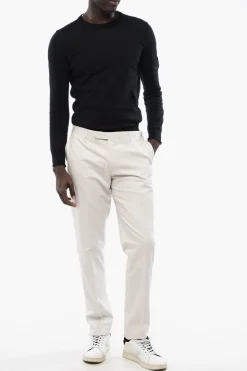 CC COLELCTION Pantaloni in Cotone e Cashmere ad Orlo Smerlato></noscript>Corneliani Outlet