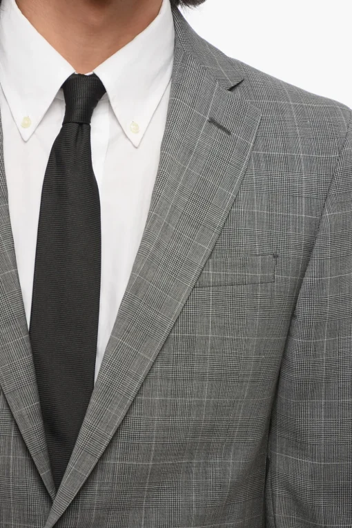 Clearance CC COLLECTION Abito 2 Bottoni District Check in Lana Vergine Due Spacchi Revers Classico Uomo Completi