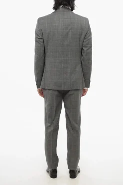 Clearance CC COLLECTION Abito 2 Bottoni District Check in Lana Vergine Due Spacchi Revers Classico Uomo Completi