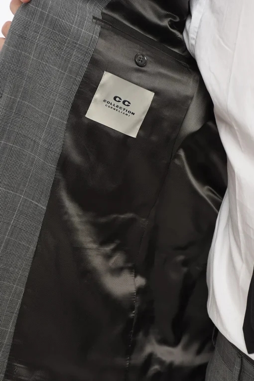 Clearance CC COLLECTION Abito 2 Bottoni District Check in Lana Vergine Due Spacchi Revers Classico Uomo Completi