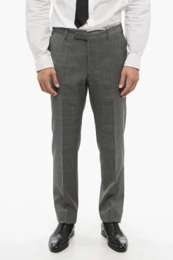 Clearance CC COLLECTION Abito 2 Bottoni District Check in Lana Vergine Due Spacchi Revers Classico Uomo Completi