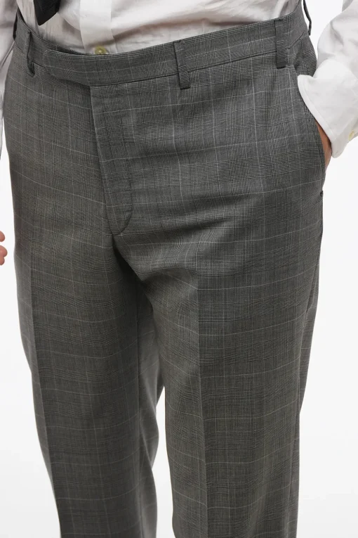 Clearance CC COLLECTION Abito 2 Bottoni District Check in Lana Vergine Due Spacchi Revers Classico Uomo Completi