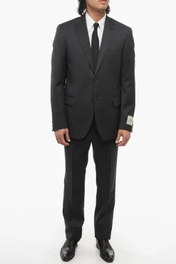 CC COLLECTION Abito 2 Bottoni in Lana Vergine Due Spacchi Revers Classico con Passanti>Corneliani Best