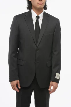 CC COLLECTION Abito 2 Bottoni in Lana Vergine Due Spacchi Revers Classico con Passanti>Corneliani Best