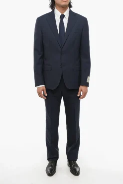 CC COLLECTION Abito 2 Bottoni District Check in Lana Vergine Due Spacchi>Corneliani Hot