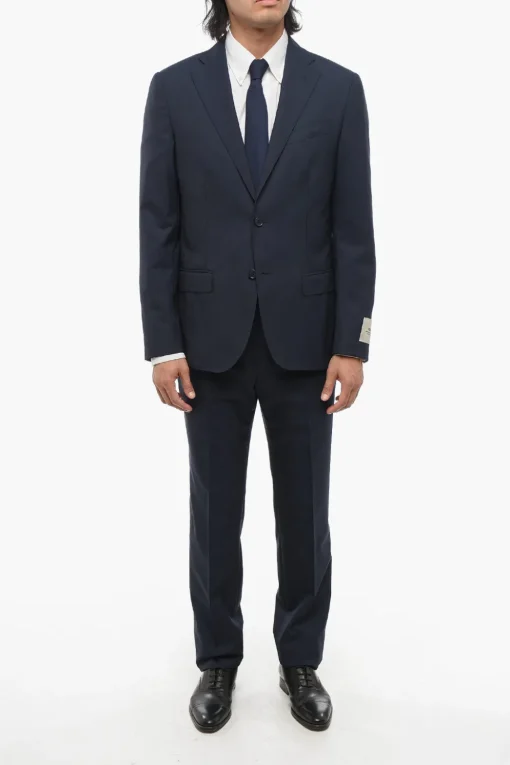 CC COLLECTION Abito 2 Bottoni District Check in Lana Vergine Due Spacchi>Corneliani Hot