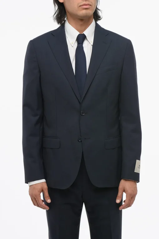 CC COLLECTION Abito 2 Bottoni District Check in Lana Vergine Due Spacchi>Corneliani Hot