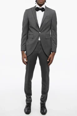 Sale CC COLLECTION Abito 1 Bottone CERIM.REFINED Gessato Uno Spacco Revers a Lancia Uomo Completi