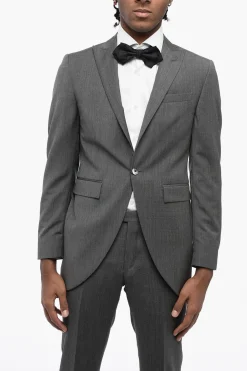 Sale CC COLLECTION Abito 1 Bottone CERIM.REFINED Gessato Uno Spacco Revers a Lancia Uomo Completi