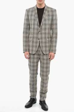 CC COLLECTION Abito 2 Bottoni RESET con Motivo District Check>Corneliani Online