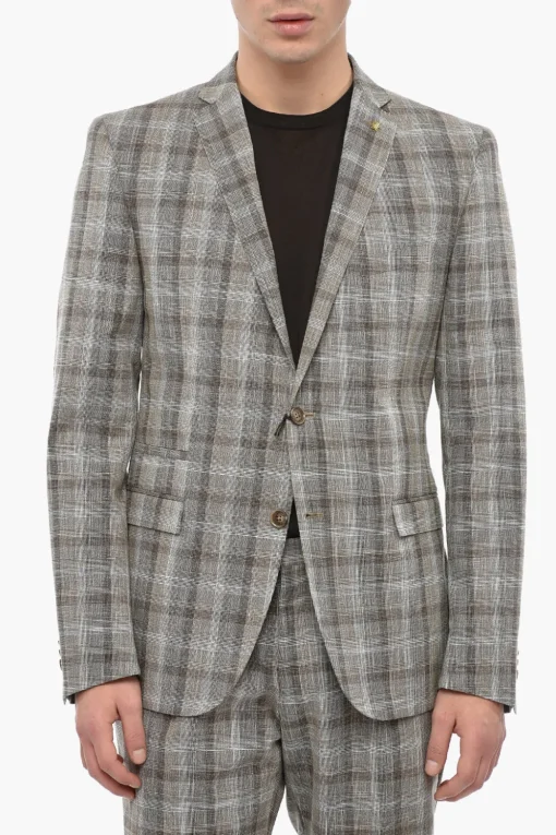 CC COLLECTION Abito 2 Bottoni RESET con Motivo District Check>Corneliani Online