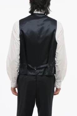 Outlet CC COLLECTION Abito 3 Pezzi con Gilet in Lana Vergine Due Spacchi Revers a Lancia con Passanti Uomo Completi
