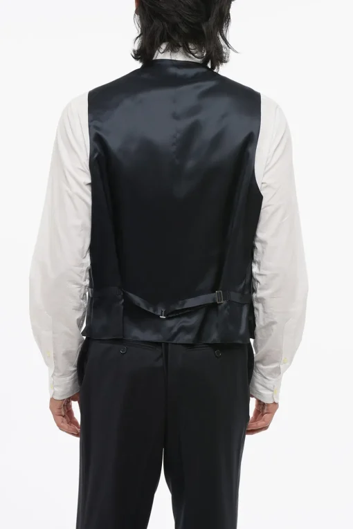 Outlet CC COLLECTION Abito 3 Pezzi con Gilet in Lana Vergine Due Spacchi Revers a Lancia con Passanti Uomo Completi