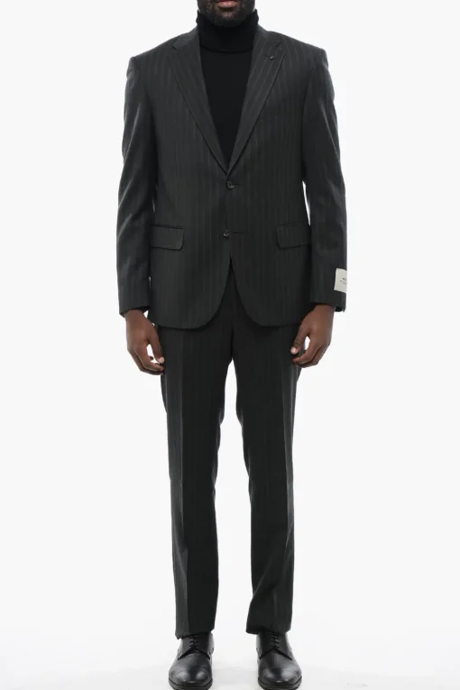 Clearance CC COLLECTION Abito Gessato RIGHT in Lana Vergine Uomo Completi