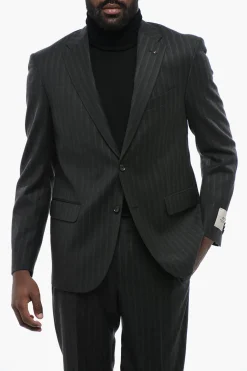 Clearance CC COLLECTION Abito Gessato RIGHT in Lana Vergine Uomo Completi