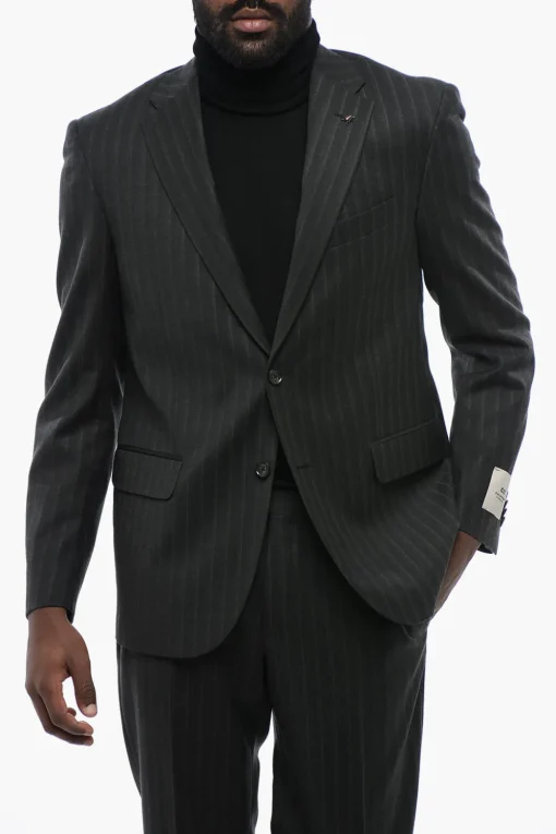 Clearance CC COLLECTION Abito Gessato RIGHT in Lana Vergine Uomo Completi
