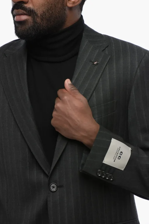 Clearance CC COLLECTION Abito Gessato RIGHT in Lana Vergine Uomo Completi