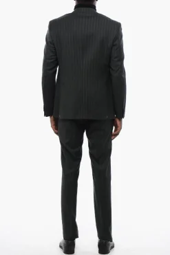 Clearance CC COLLECTION Abito Gessato RIGHT in Lana Vergine Uomo Completi
