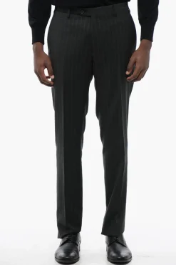 Clearance CC COLLECTION Abito Gessato RIGHT in Lana Vergine Uomo Completi
