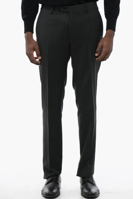 Clearance CC COLLECTION Abito Gessato RIGHT in Lana Vergine Uomo Completi
