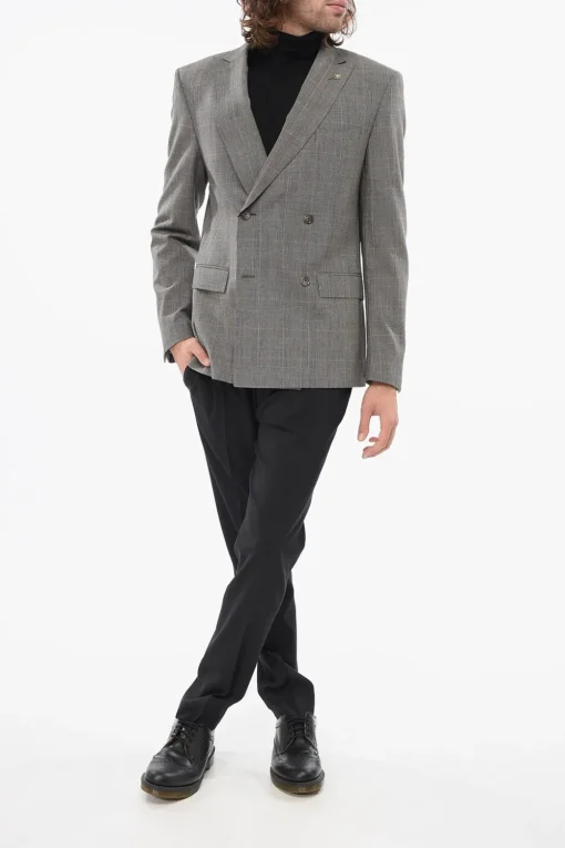 New CC Collection Abito RESET Doppio Petto con Motivo Glen Plaid Uomo Completi