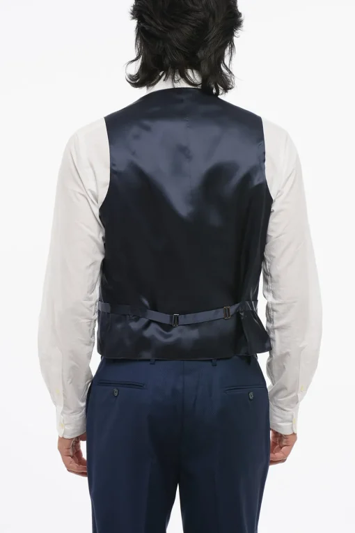 CC COLLECTION Abito Tre Pezzi con Gilet in Lana Vergine Due Spacchi Revers Classico>Corneliani Outlet