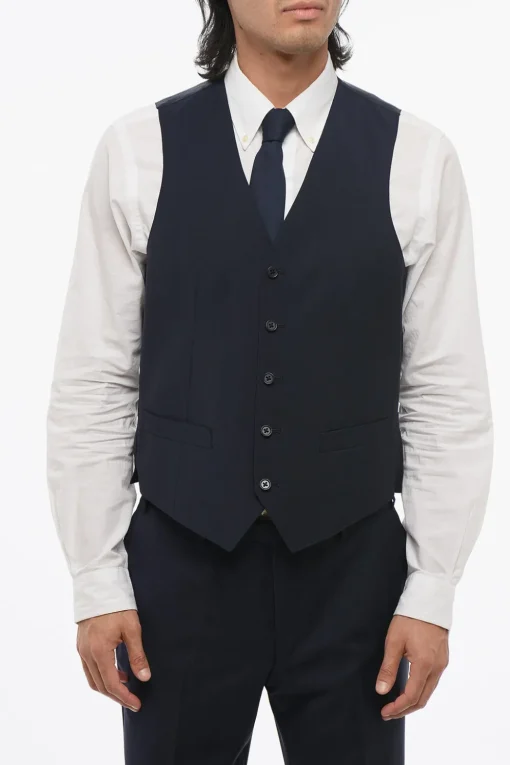 CC COLLECTION Abito Tre Pezzi con Gilet in Lana Vergine Due Spacchi Revers Classico>Corneliani Hot