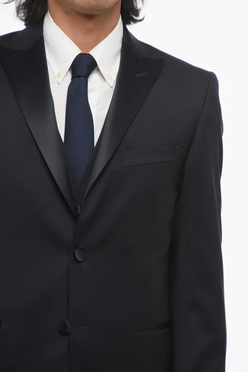 CC COLLECTION Abito Tre Pezzi con Gilet in Lana Vergine Due Spacchi Revers a Lancia>Corneliani New