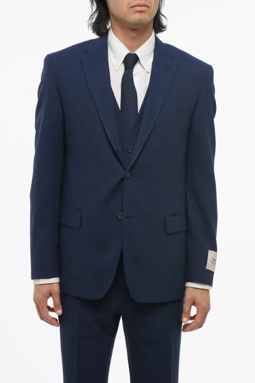Best CC COLLECTION Abito Tre Pezzi Con Gilet in Misto Lana Vergine Revers Classico Uomo Completi