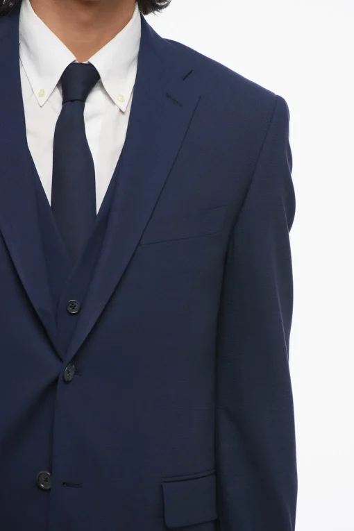 Best CC COLLECTION Abito Tre Pezzi Con Gilet in Misto Lana Vergine Revers Classico Uomo Completi
