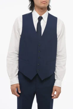 Best CC COLLECTION Abito Tre Pezzi Con Gilet in Misto Lana Vergine Revers Classico Uomo Completi