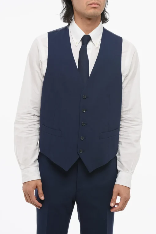 Best CC COLLECTION Abito Tre Pezzi Con Gilet in Misto Lana Vergine Revers Classico Uomo Completi