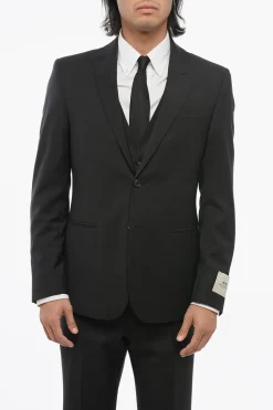 Online CC COLLECTION Abito Tre Pezzi con Gilet in Lana Vergine Due Spacchi Revers a Lancia Uomo Completi