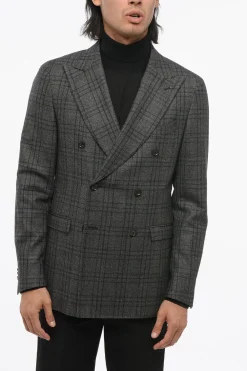 Outlet CC COLLECTION Blazer Doppiopetto REWARD In Lana Con Motivo A Quadri Uomo Giacche