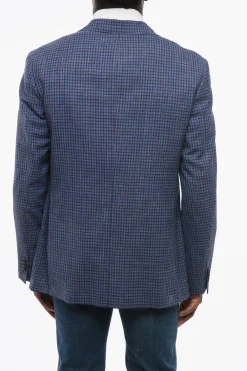Best CC Collection Blazer in Fresco Lana con Motivo a Quadri Uomo Giacche