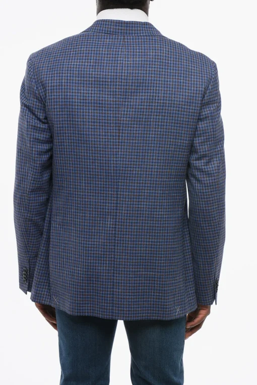 Best CC Collection Blazer in Fresco Lana con Motivo a Quadri Uomo Giacche