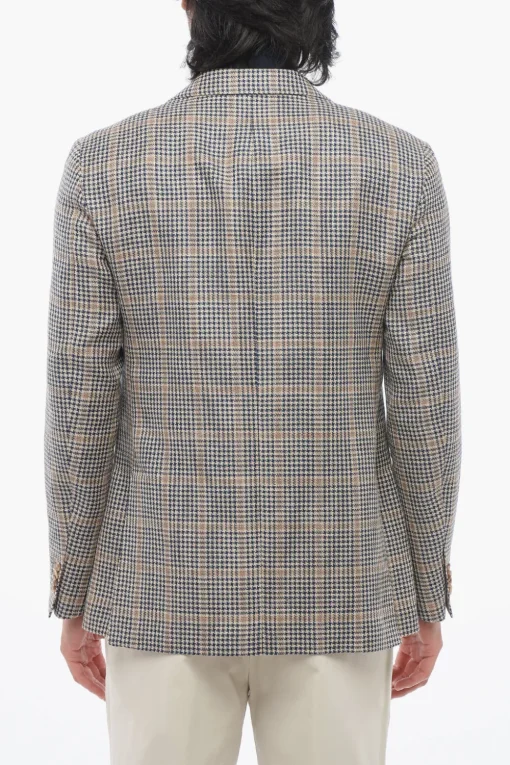 Best CC COLLECTION Blazer in Misto Lino con Motivo a Quadri Uomo Giacche