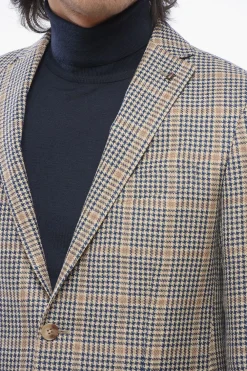 Best CC COLLECTION Blazer in Misto Lino con Motivo a Quadri Uomo Giacche