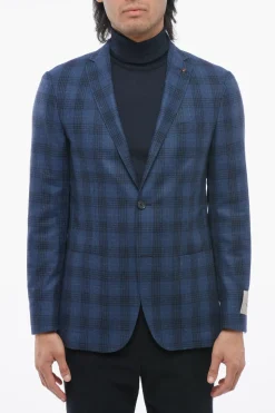 Outlet CC COLLECTION Blazer RIGHT in Misto Lana District Check Uomo Giacche
