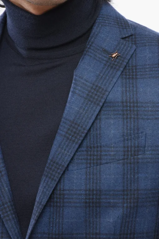 Outlet CC COLLECTION Blazer RIGHT in Misto Lana District Check Uomo Giacche