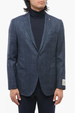 Outlet CC COLLECTION Blazer Semi-foderato RIGHT in Misto Seta Uomo Giacche