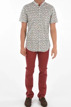 CC COLLECTION Camicia a Maniche Corte con Collo Button-down e Fantasa Floreale></noscript>Corneliani Outlet
