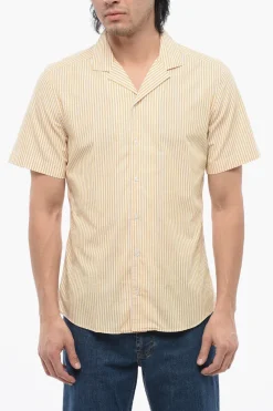 CC COLLECTION Camicia Bowling in Cotone a Righe Awning>Corneliani Best