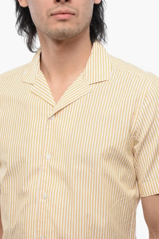 CC COLLECTION Camicia Bowling in Cotone a Righe Awning>Corneliani Best