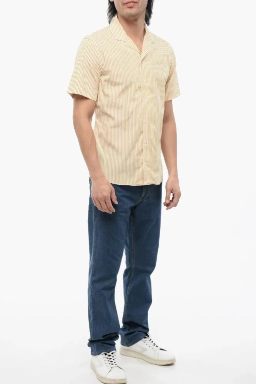 CC COLLECTION Camicia Bowling in Cotone a Righe Awning>Corneliani Best