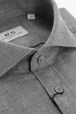 Clearance CC COLLECTION Camicia in Jersey di Cotone con Collo Francese Uomo Camicie