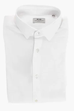 Clearance CC COLLECTION Camicia in Cotone Piquet con Collo Francese Uomo Camicie