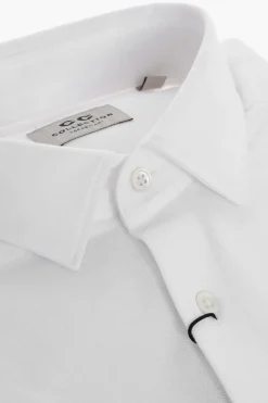 Clearance CC COLLECTION Camicia in Cotone Piquet con Collo Francese Uomo Camicie