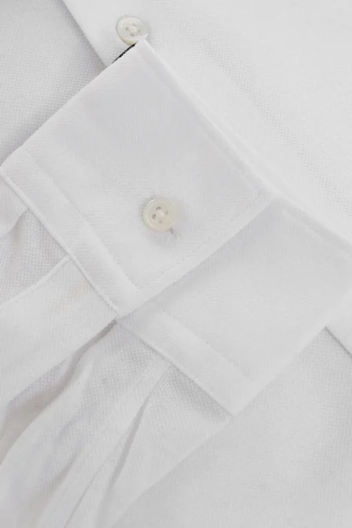 Clearance CC COLLECTION Camicia in Cotone Piquet con Collo Francese Uomo Camicie