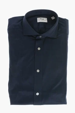 CC COLLECTION Camicia in Jersey di Cotone con Collo Francese>Corneliani Sale